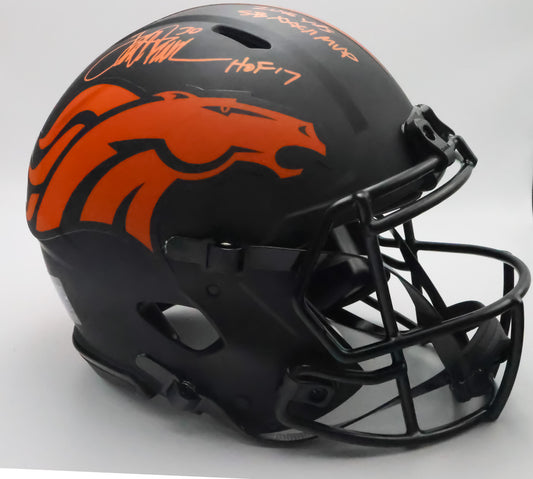 Terrell Davis Denver Broncos Autographed Pro Speed Eclipse Helmet with 3 Inscriptions