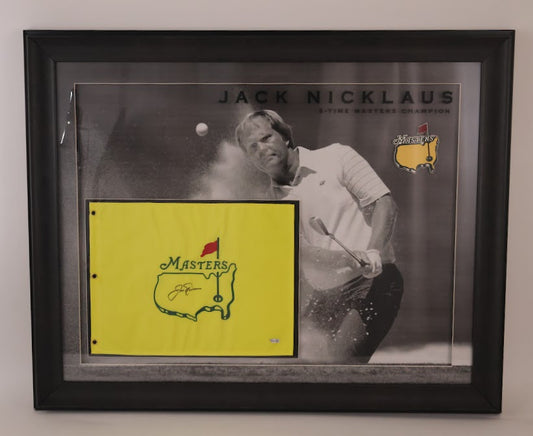 Jack Nicklaus Autographed Masters Flag Deluxe Frame
