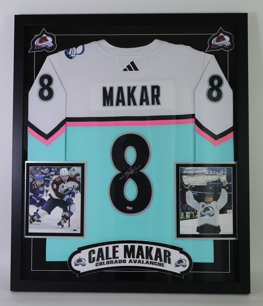 Cale Makar Autographed NHL All Star Jersey Deluxe Frame Fanatics COA
