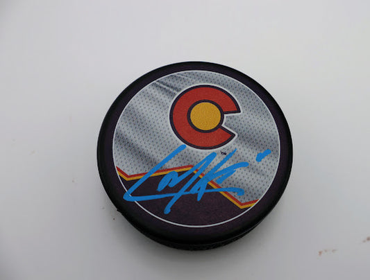 Cale Makar Autographed Colorado Avalanche Reverse Retro Hockey Puck