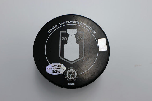 Artturi Lehkonen Autographed 2022 Stanley Cup Champions Avalanche Puck inscribed "22 SC Champ"