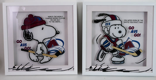 Snoopy Colorado Avalanche Framed Set