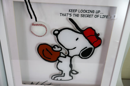 Charlie Brown & Snoopy Baseball Framed Set