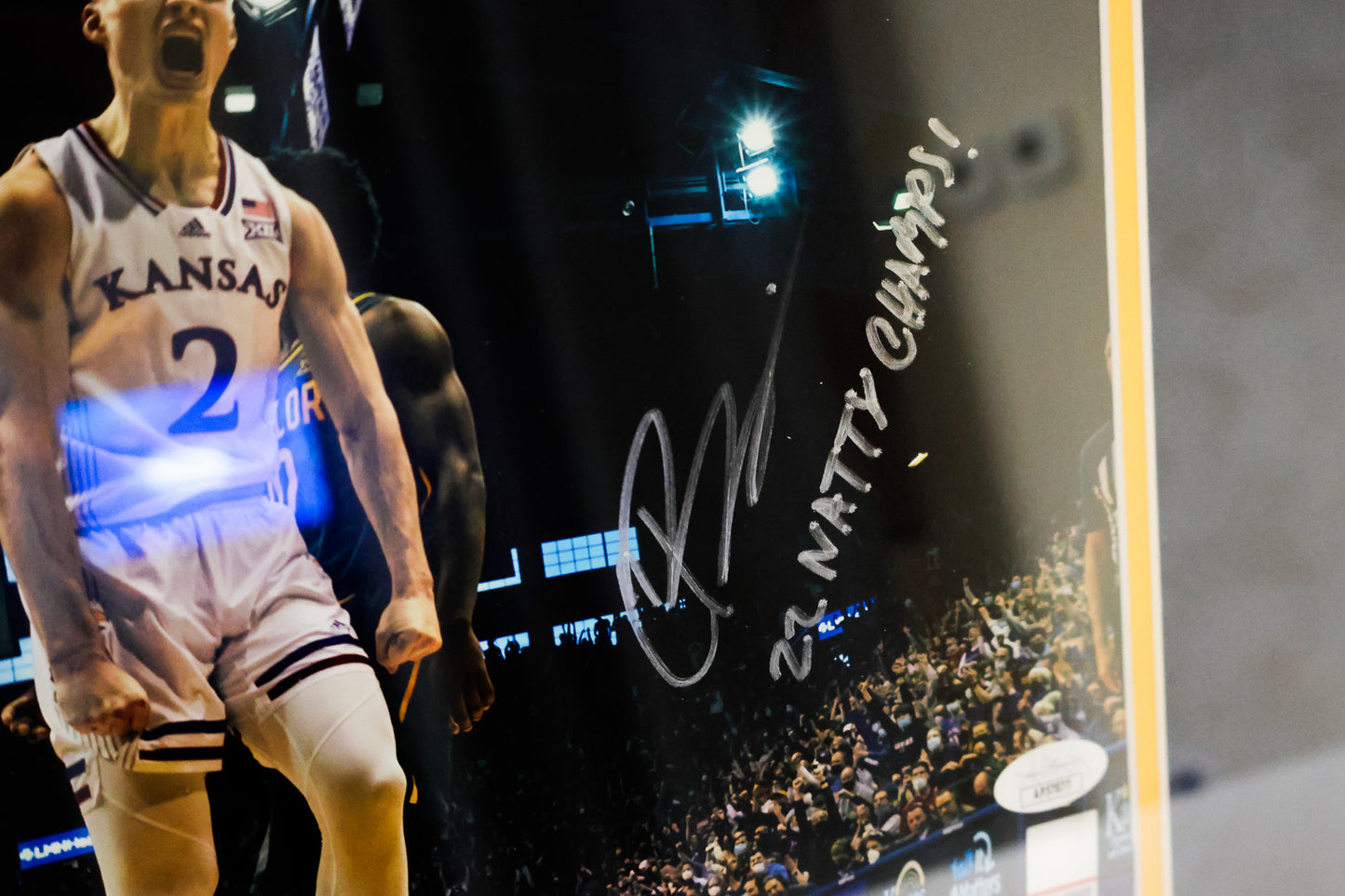 Christian Braun Autographed Nuggets and Jayhawks photos with deluxe framing JSA COA