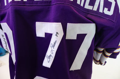 Alan Page, Carl Eller, Jim Marshall & Gary Larsen Autographed Minnesota Vikings Purple People Eaters  Custom Jersey