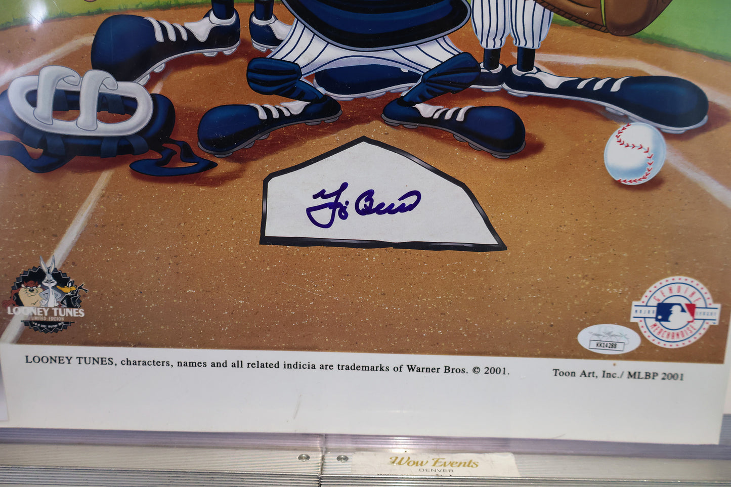 Yogi Berra Autographed Looney Toons New York Yankees 16X20