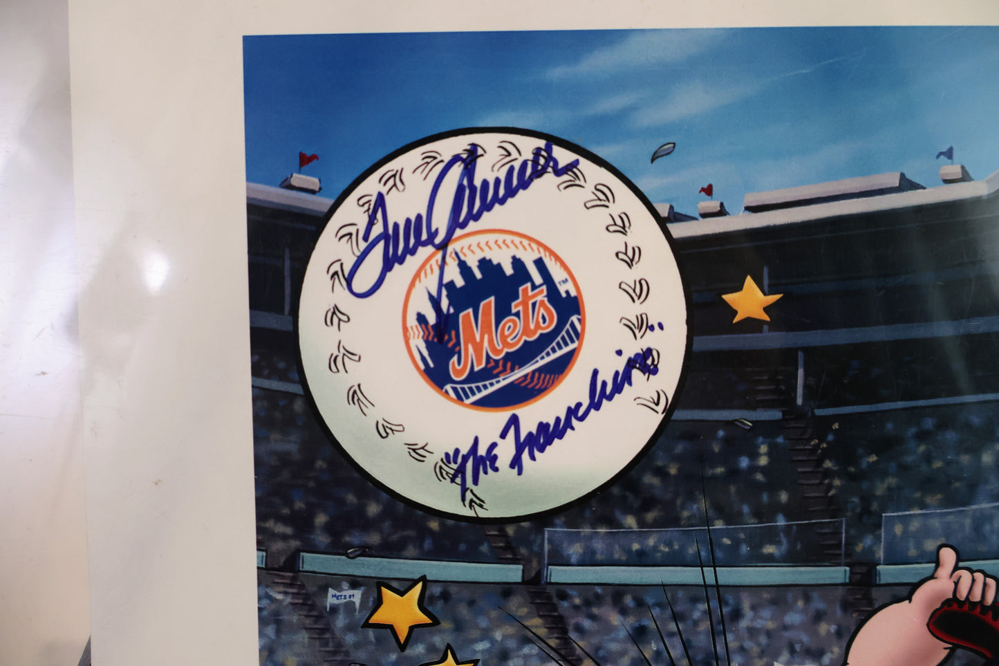 Tom Seaver Autographed New York Mets Popeye Art 11X14 Photo