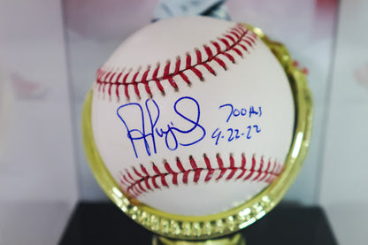 Albert Pujols St. Louis Cardinals 700th home run ball "700 HRs 9.23.22" Inscription  with case
