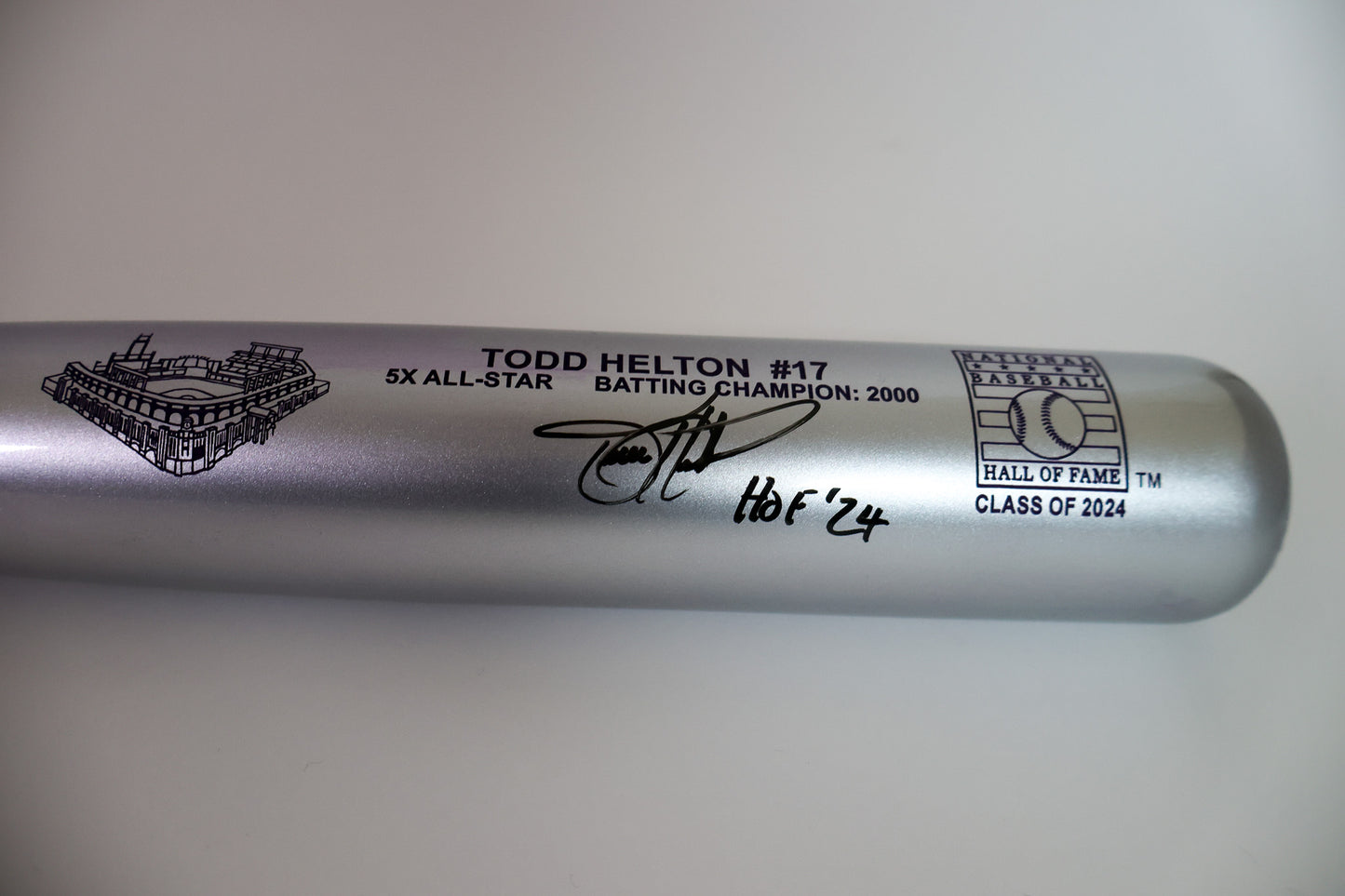 Todd Helton Autographed Purple Chrome Baseball Hall of Fame Bat #18/500