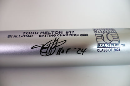 Todd Helton Autographed Purple Chrome Baseball Hall of Fame Bat #16