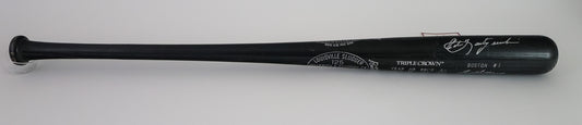 Ted Williams and Carl Yastrzemski Autographed Triple Crown Baseball Bat Includes Career Accolades