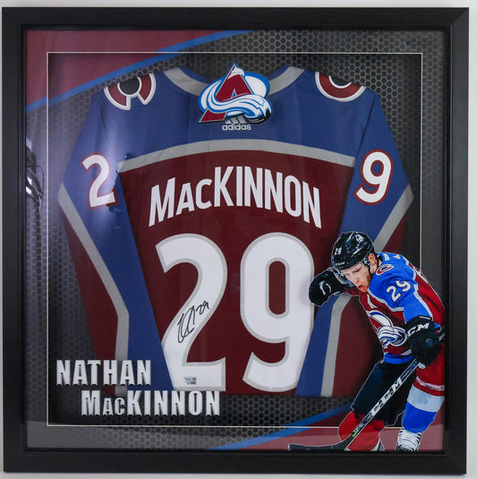 Nathan MacKinnon Autographed Colorado Avalanche Shadow Box Framed Jersey