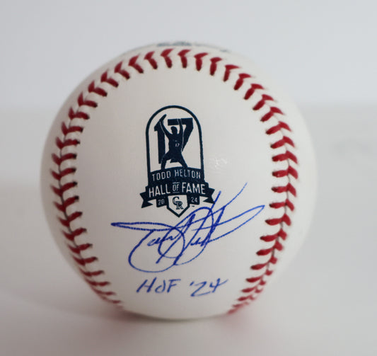 Todd Helton Autographed MLB Hall of Fame Baseball "HOF '24" Inscription Tri Star