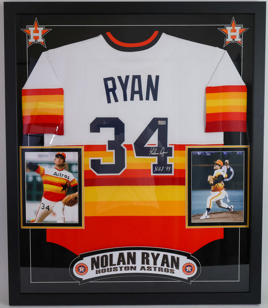 Nolan Ryan Autographed Houston Astros Jersey Deluxe Frame "H.O.F. '99" Inscription