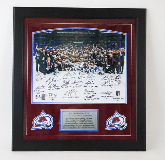 22 Cup Team Colorado Avalanche Autographed 16"x20" Framed Photo Inscribed Fanatics COA - Latitude Sports Marketing