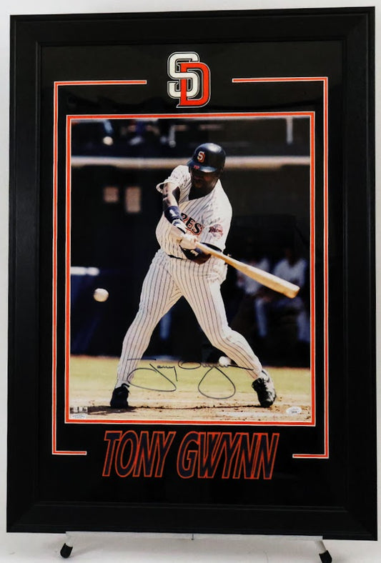 Tony Gywnn San Deigo Padres Autographed 8"x10" Framed Photo