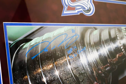 Peter Forsberg Colorado Avalanche Autographed Stanley Cup Photo with 2 Inscription Deluxe Framed