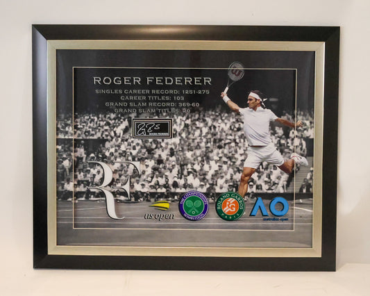 Roger Federer U.S. Open Tennis Laser Engraved 16X20 Frame