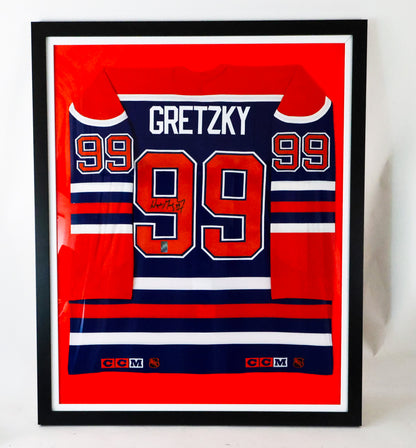 Wayne Gretzky Autographed Edmonton Oilers Autographed Jersey with Deluxe3 framing (JSA)