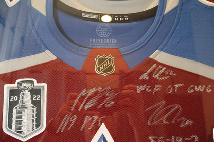 2022 Stanley Cup Champions Avalanche Autographed Jersey Inscribed (Fanatics COA)