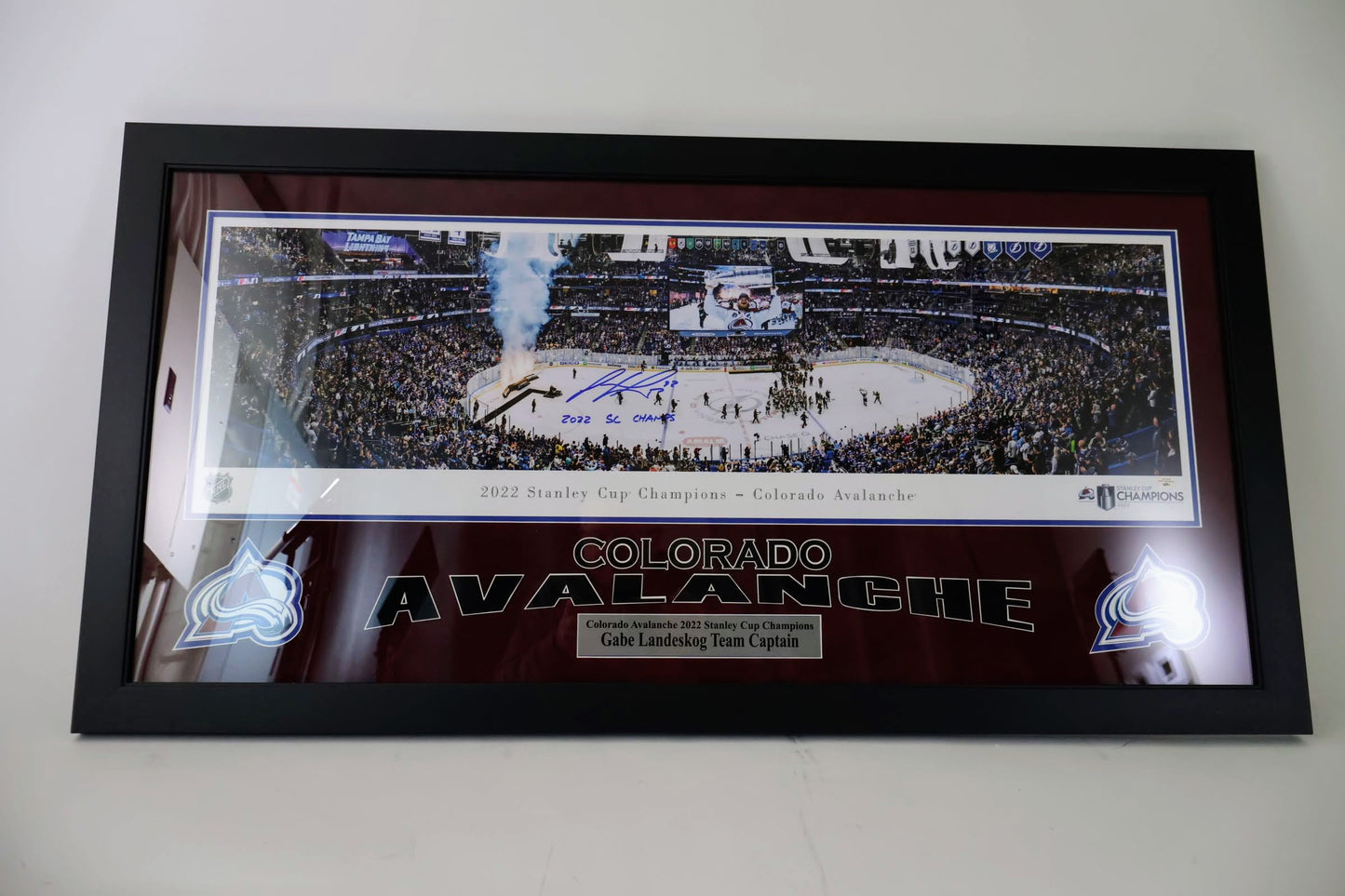 Gabe Landeskog autographed Stanley Cup Colorado Avalanche Panorama Framed