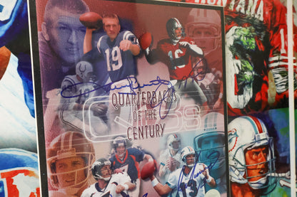 Johnny Unitas, Joe Montana, John Elway, Dan Marino Autographed Quarterbacks of the Century 16X20 Frame