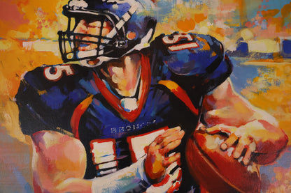 Tim Tebow  Denver Broncos Giclee  on Canvas Vertical signed by artist Malcom Farley