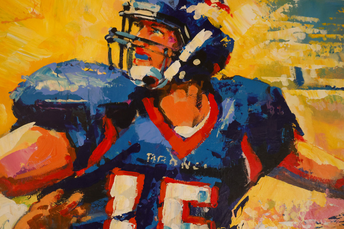 Tim Tebow Denver Broncos giclee on canvas by Malcom Farley Horizontal