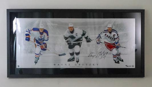 Wayne Gretzky autographed collage photo with deluxe frame