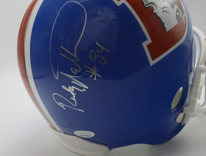 Three Amigos Denver Broncos Replica Helmet signed by Mark Jackson, Vance Johnson and Ricky Nattiel