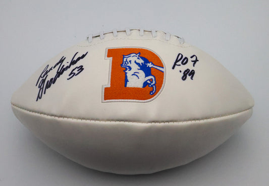 Randy Gradishar Autographed White Panel Denver Broncos NFL Football "ROF 89" Inscription