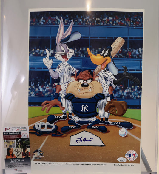 Yogi Berra Autographed Looney Toons New York Yankees 16X20