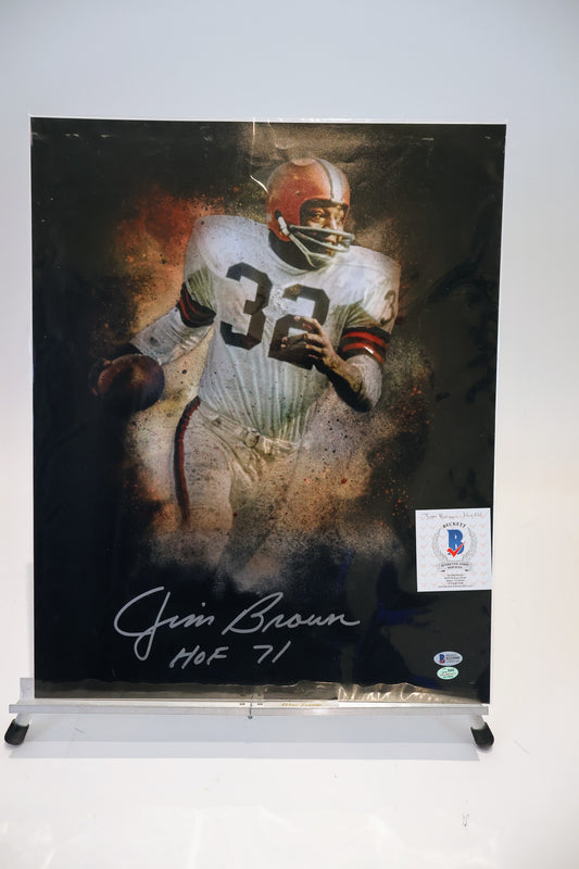 Jim Brown "HOF 71" Cleveland Browns Autographed 16X20 Photo