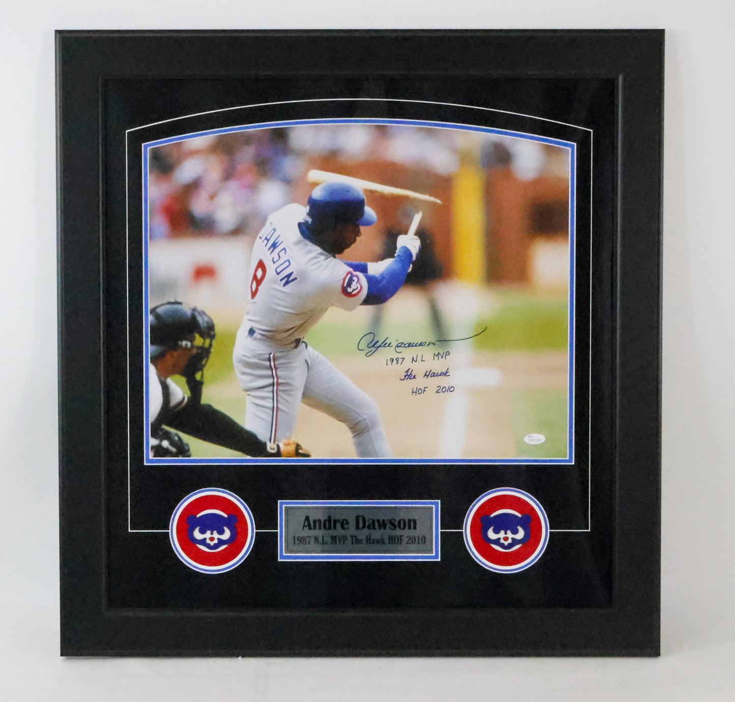 Andre Dawson Chicago Cubs Autographed 16"x20" Framed Photo - Latitude Sports Marketing
