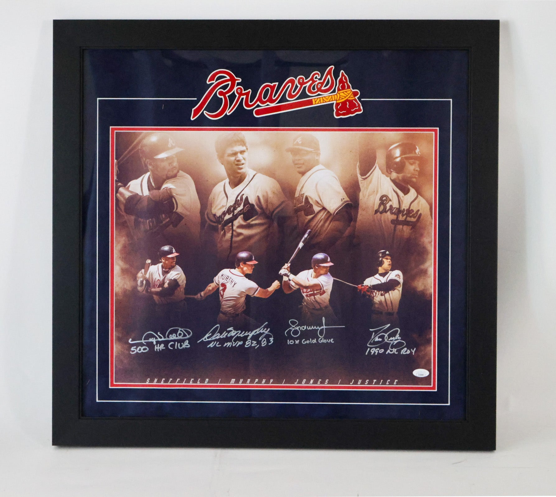 Atlanta Braves Autographed 16"x20" Framed Photo - Latitude Sports Marketing