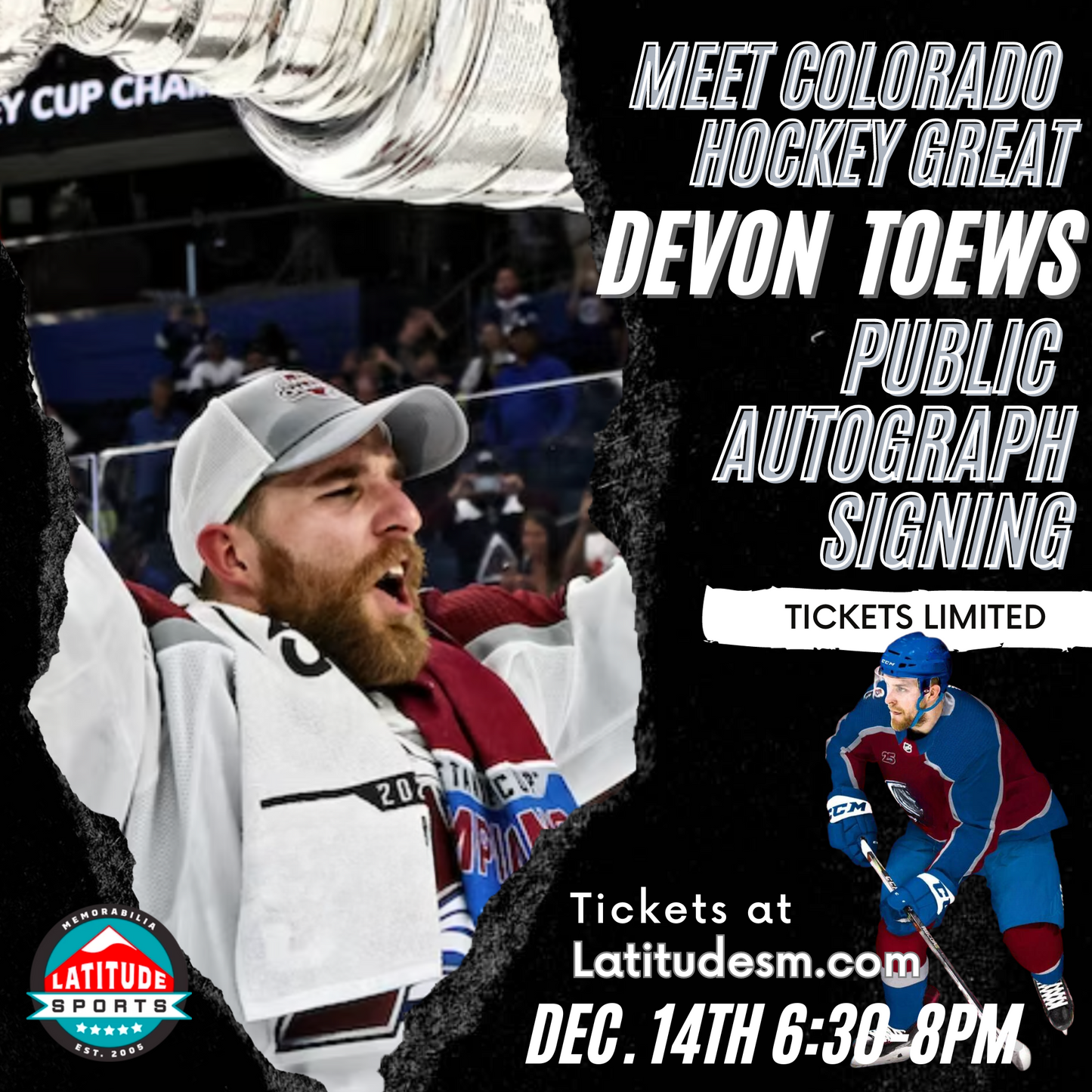 Devon Toews Colorado Avalanche Mail In Signing Ticket