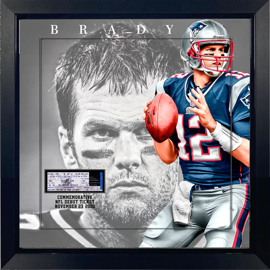 Tom Brady New England Patriots Laser Engraved Signature Framed Artwork - Latitude Sports Marketing