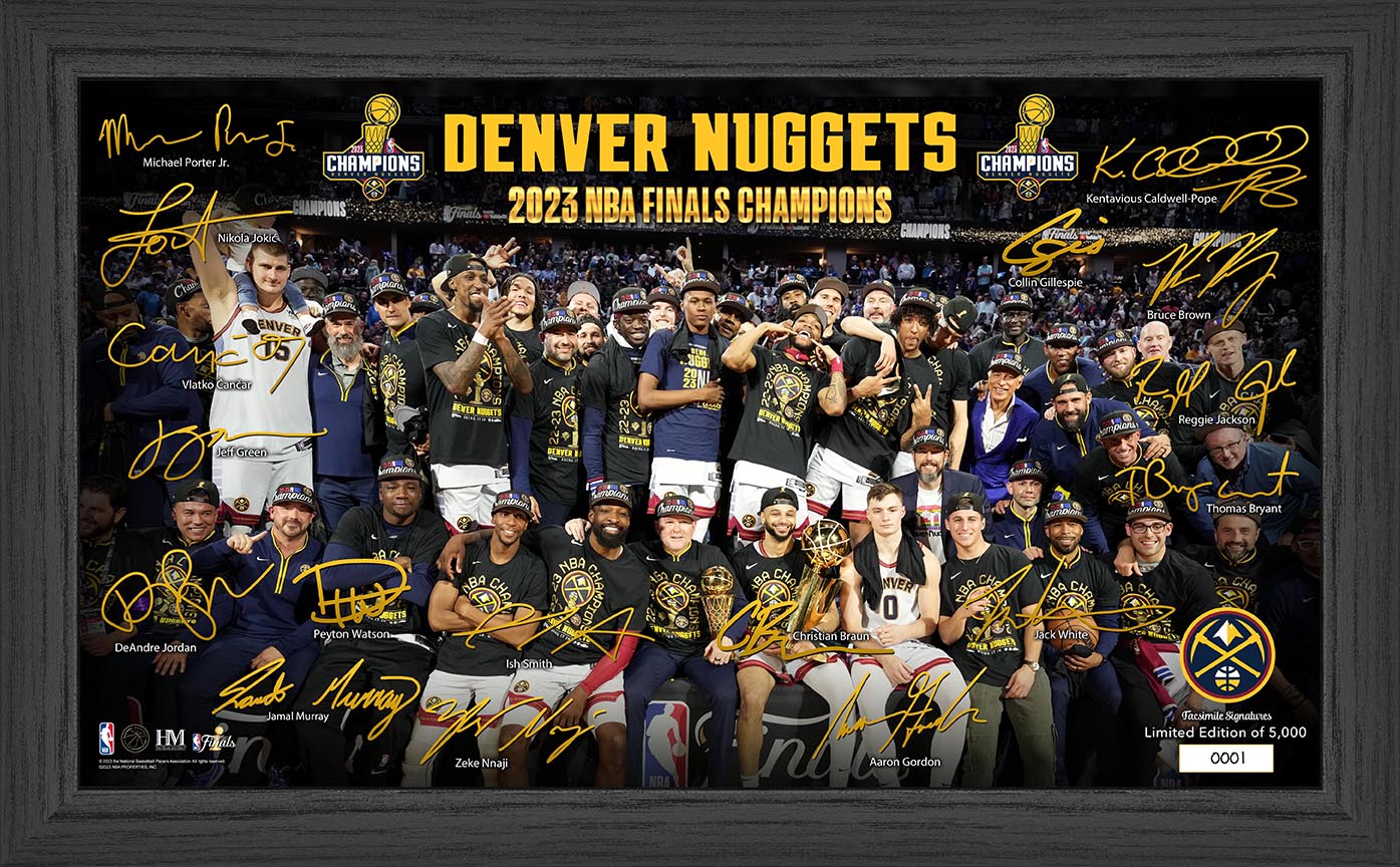 Denver Nuggets 2023 NBA Champions Signature Celebration Pano Frame