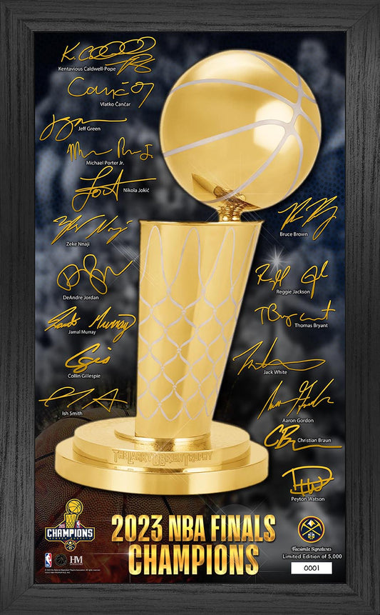Denver Nuggets 2023 NBA Champions Signature Trophy Pano Frame