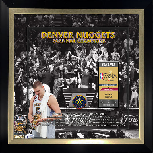 Denver Nuggets Collage with Replica Finals Ticket