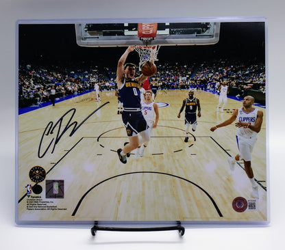 Christian Braun Autographed Denver Dunk vs LA 8x10 Photo - Latitude Sports Marketing