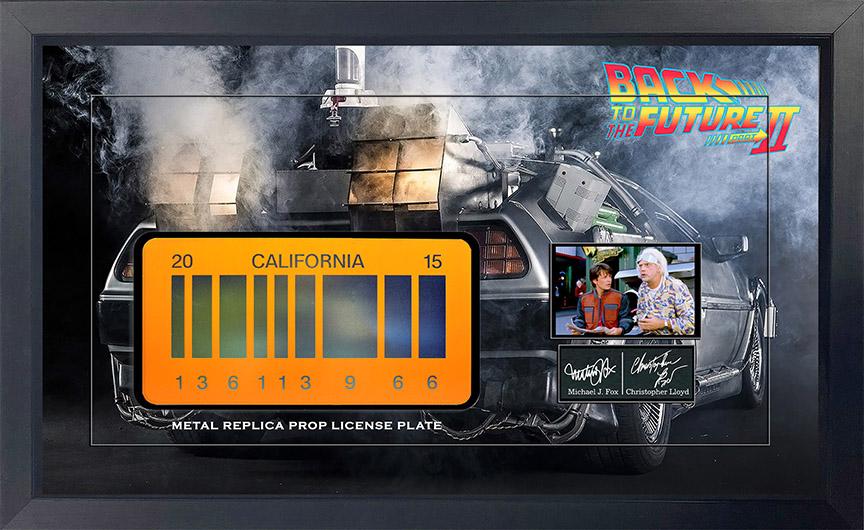 Back To The Future Replica Metal Prop License Plate Framed