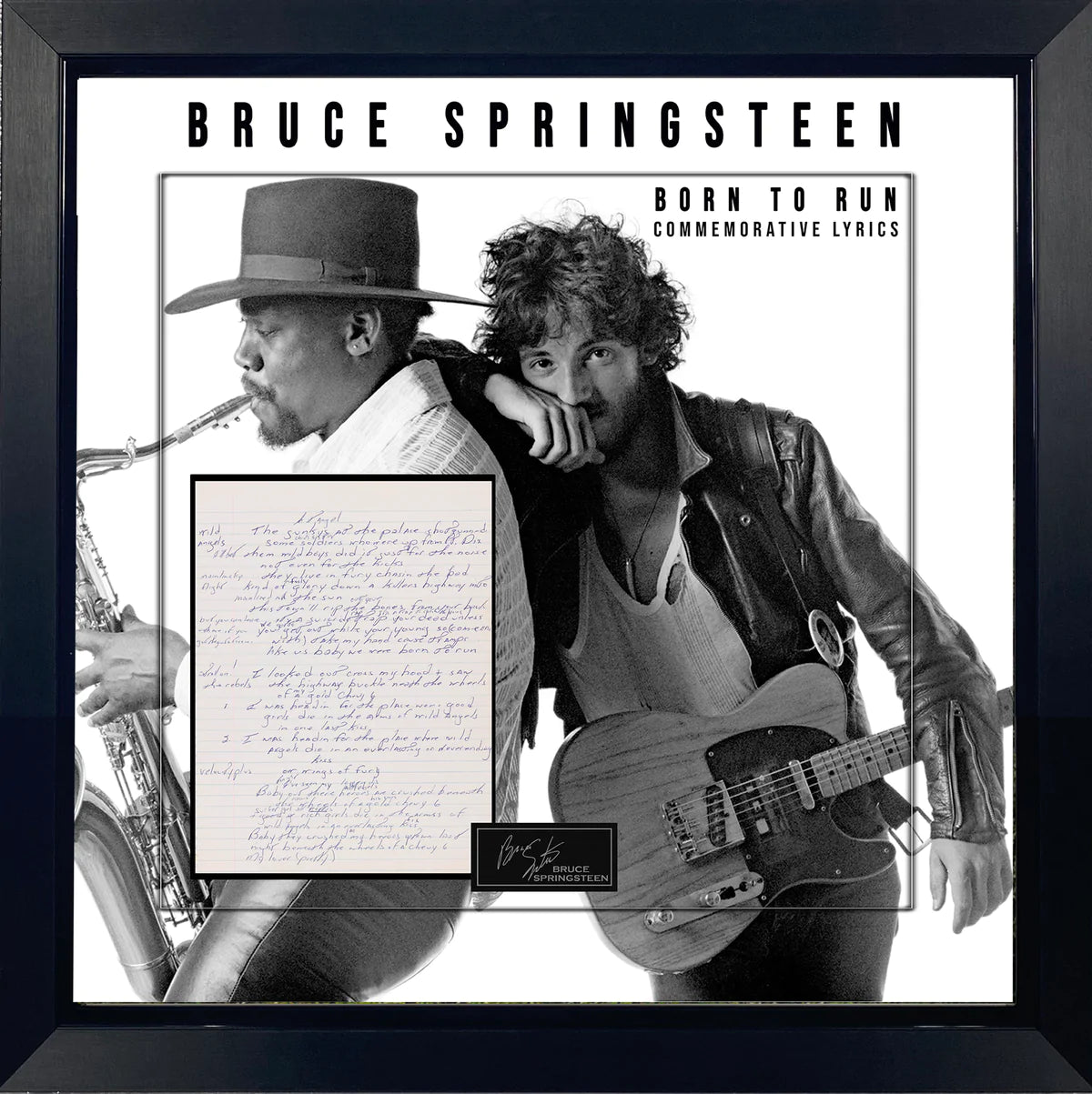 Springsteen Replica Lyrics Framed