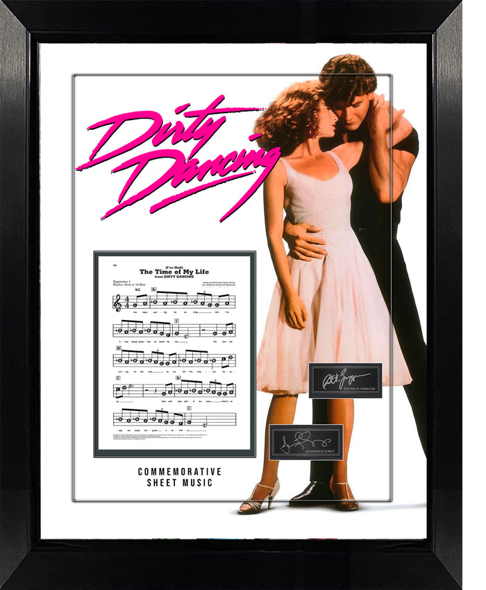 Patrick Swayze & Jennifer Grey "Dirty Dancing" Laser Engraved Signature Framed Artwork - Latitude Sports Marketing