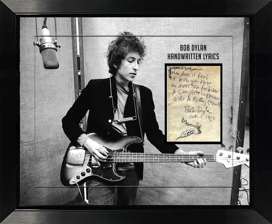 Bob Dylan Commemerative Hand Written Lyrics