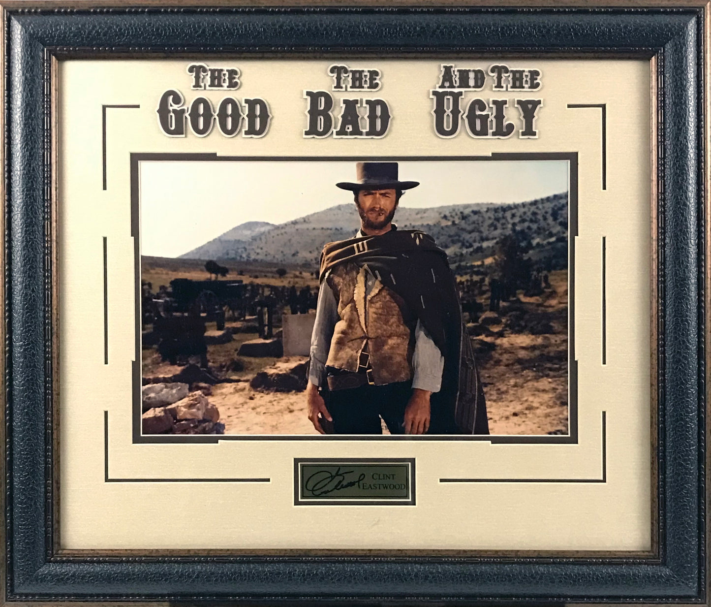 Clint Eastwood Framed Photo with Laser Signature (The Good, The Bad, And The Ugly) - Latitude Sports Marketing