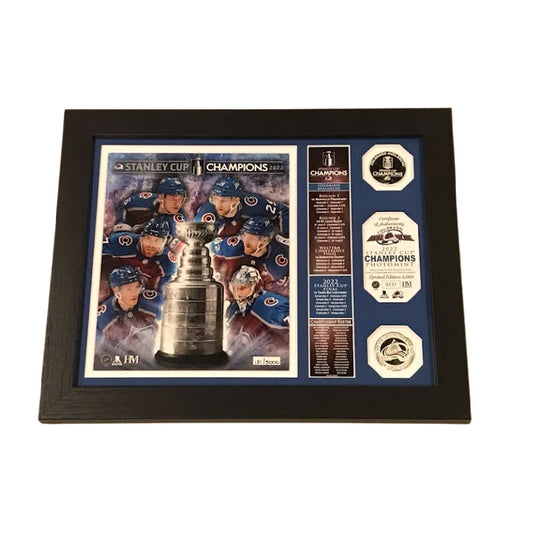 Colorado Avalanche 2022 Stanley Cup Final Champions Banner Silver coin- Highland Mint