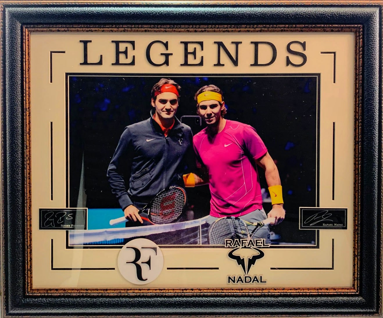 Legends Roger Federer & Rafael Nadal Framed Photo with Laser Engraved Signatures