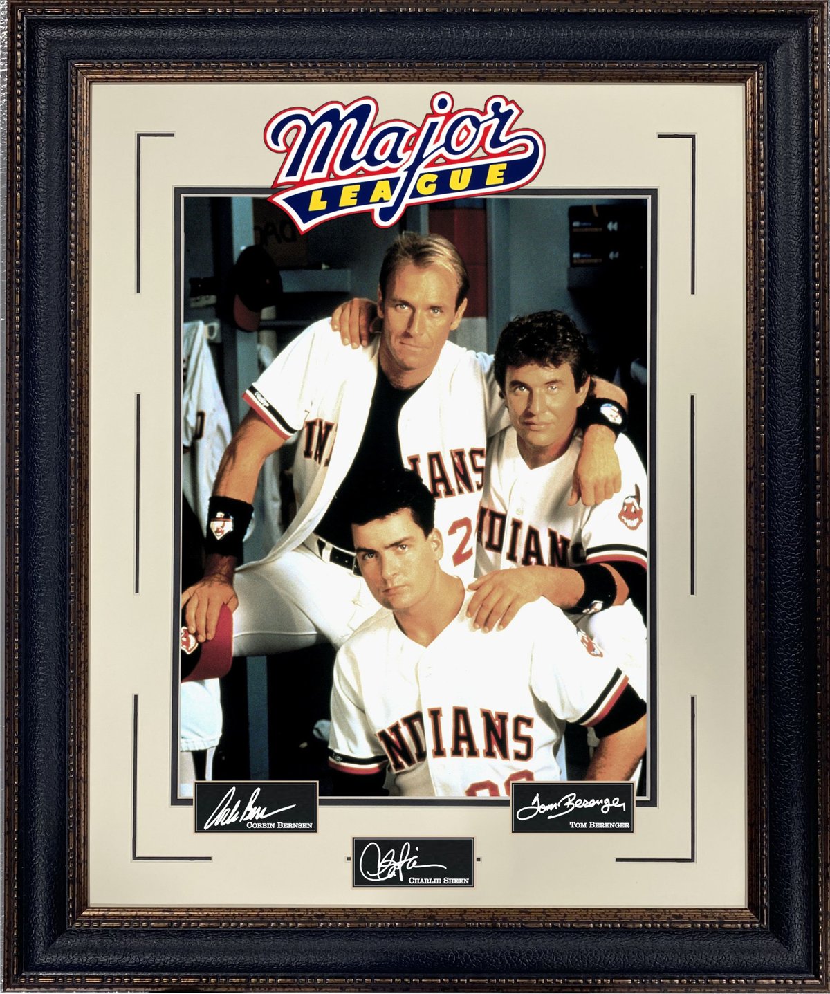 Major League Photo with Laser signatures framed
