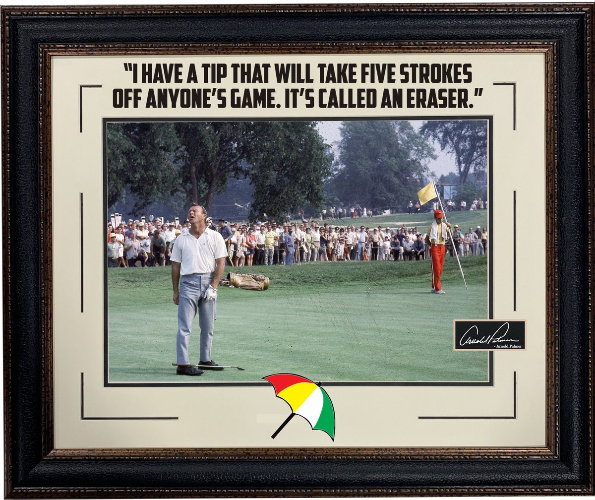 Arnold Palmer Laser Engraved Signature Framed Artwork - Latitude Sports Marketing